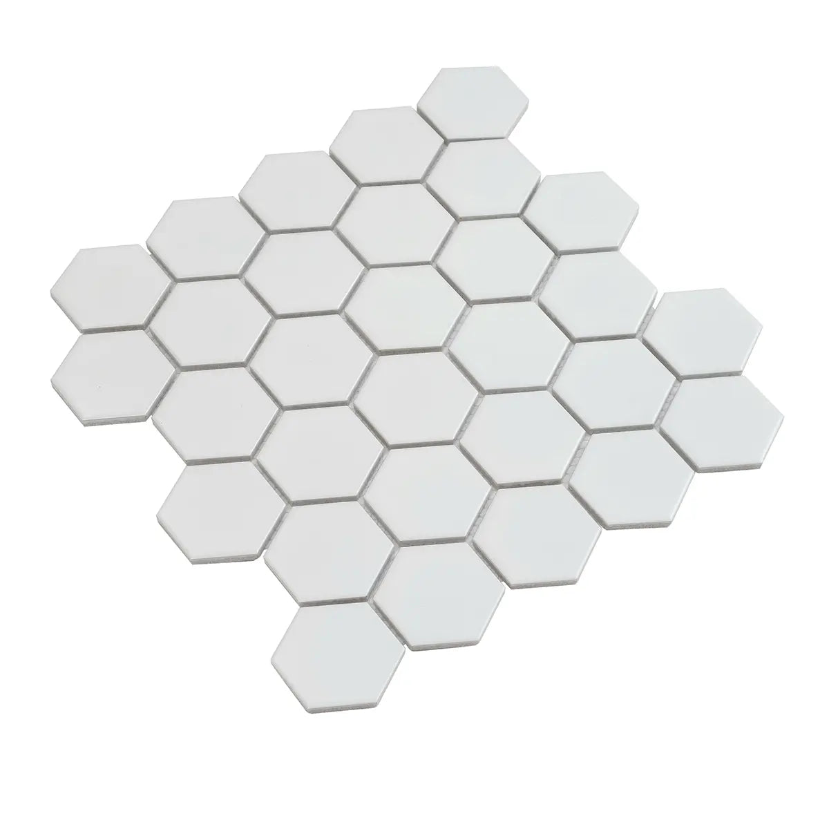 2'' White Matte Hexagon Porcelain Mosaic | Tile Club