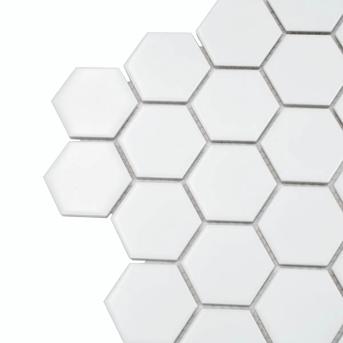 2'' White Matte Hexagon Porcelain Mosaic | Tile Club