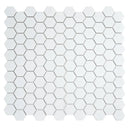 2'' White Matte Hexagon Porcelain Mosaic | Tile Club