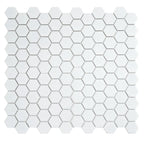 2'' White Matte Hexagon Porcelain Mosaic | Tile Club