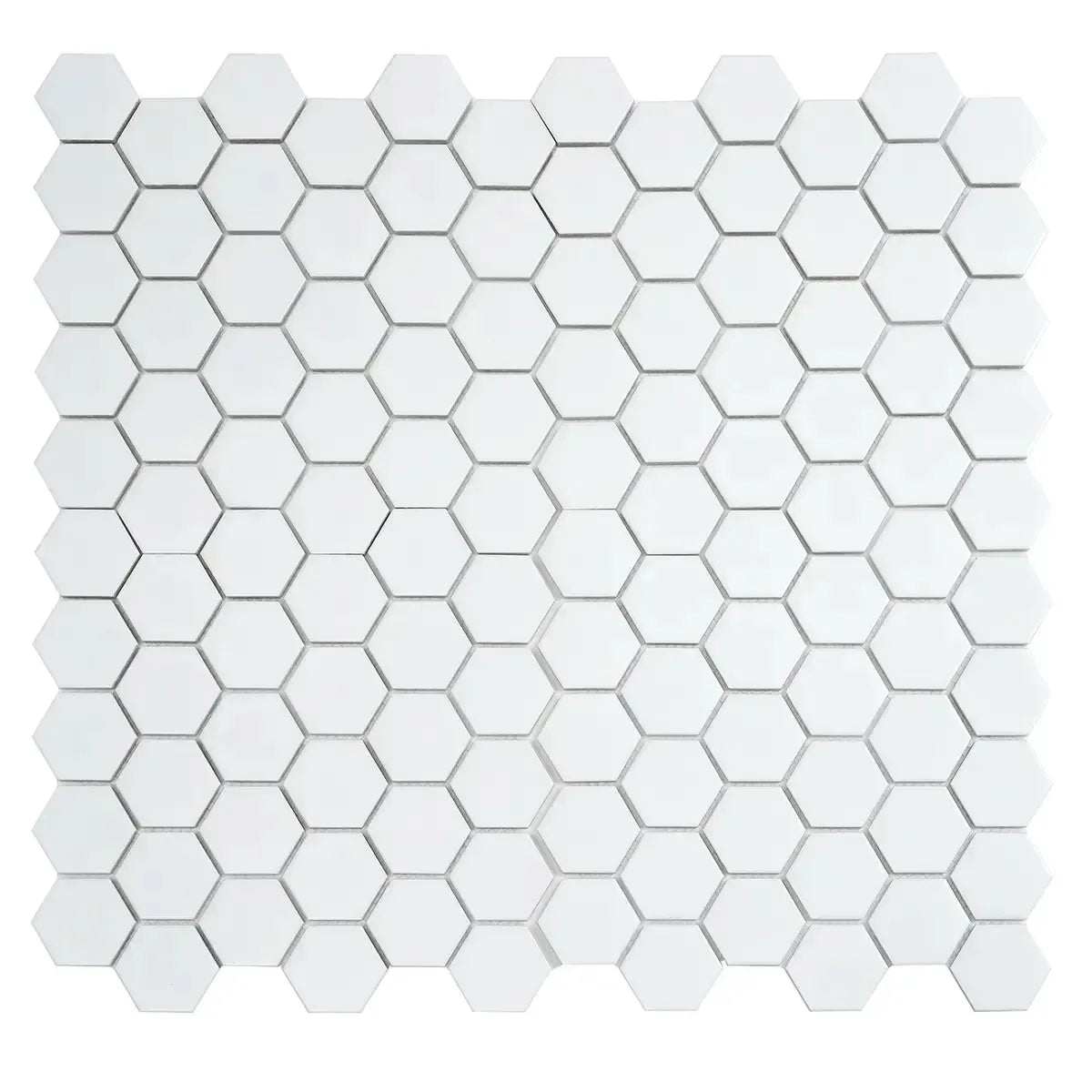 2'' White Matte Hexagon Porcelain Mosaic | Tile Club