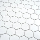 2'' White Matte Hexagon Porcelain Mosaic | Tile Club