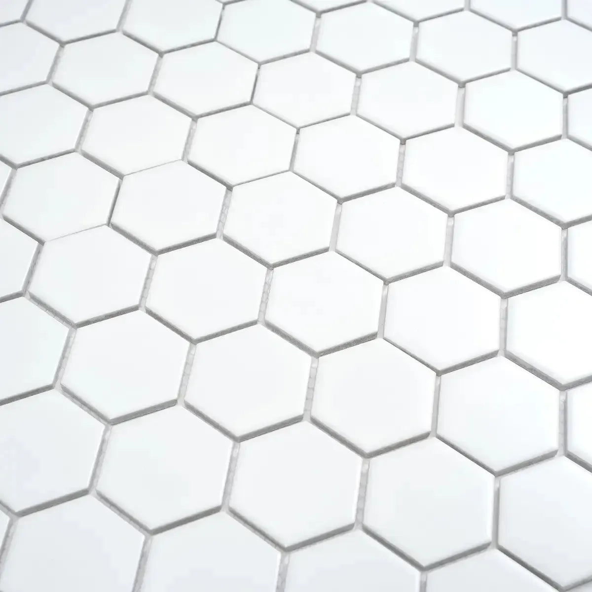 2'' White Matte Hexagon Porcelain Mosaic | Tile Club