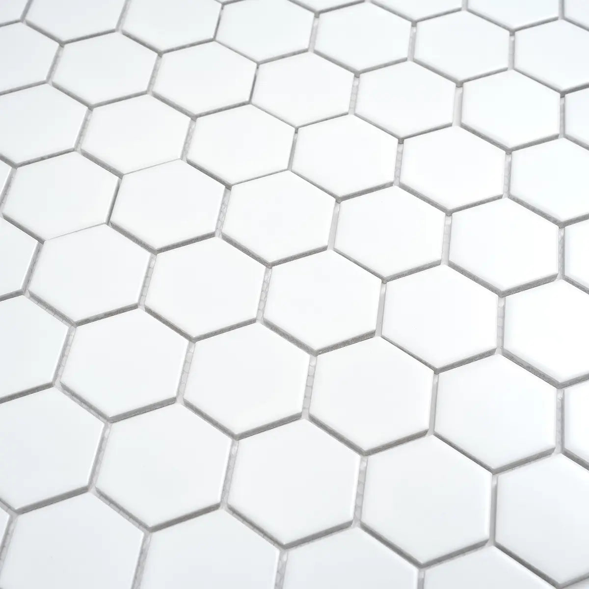 2'' White Matte Hexagon Porcelain Mosaic | Tile Club