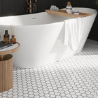 2'' White Matte Hexagon Porcelain Mosaic | Tile Club