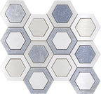 Blue and white hexagon marble  tile