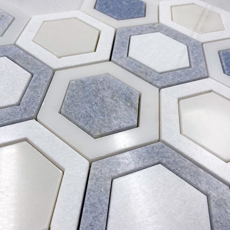 double hexagon marble tile