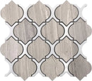 Wooden Beige Arabesque Tile With Thassos Lines Sample