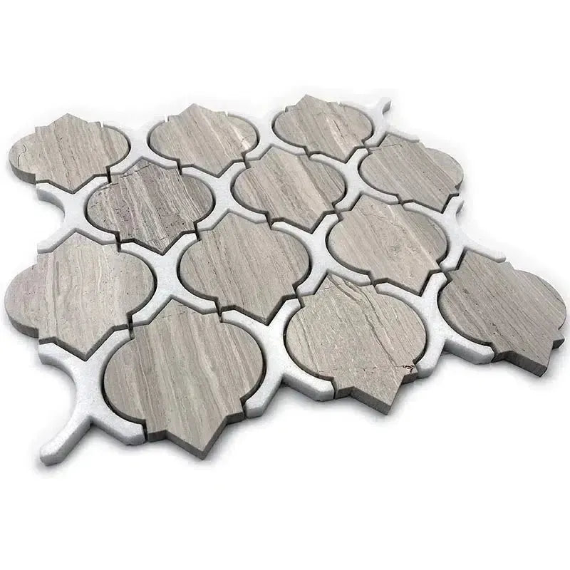 Beige Wooden Tile With Thassos Lines for Kitchen backsplash