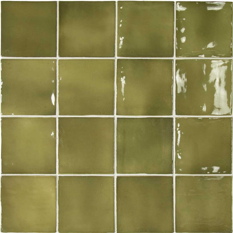 Lake Basil Glazed Ceramic Tile 4x4 Square | Tile Club 