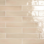 Lake Beige Glazed Ceramic Long Subway Tile 2.6x16