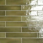 Lake Basil Glazed Ceramic Long Subway Tile 2.6x16
