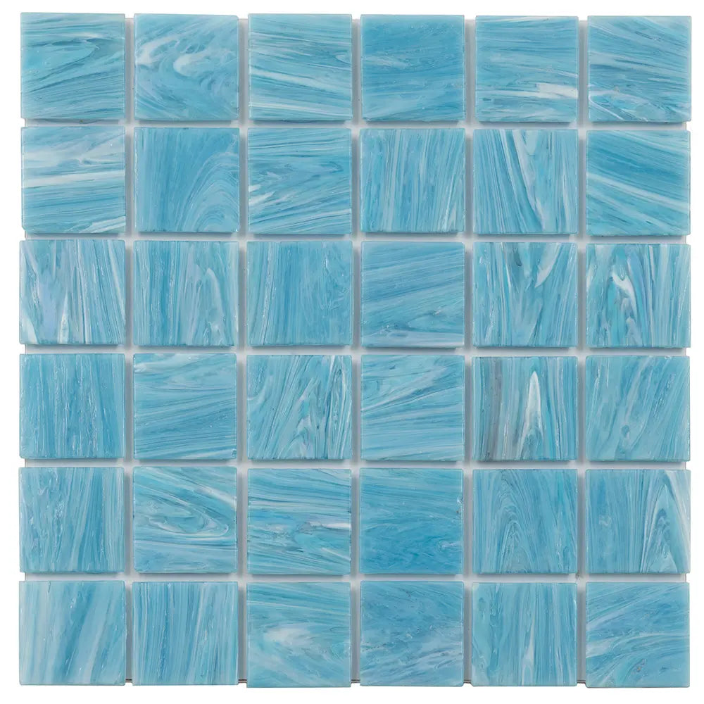 Ocean Surf Glossy 2" Mixed Squares Glass Pool Tile | Tile Club