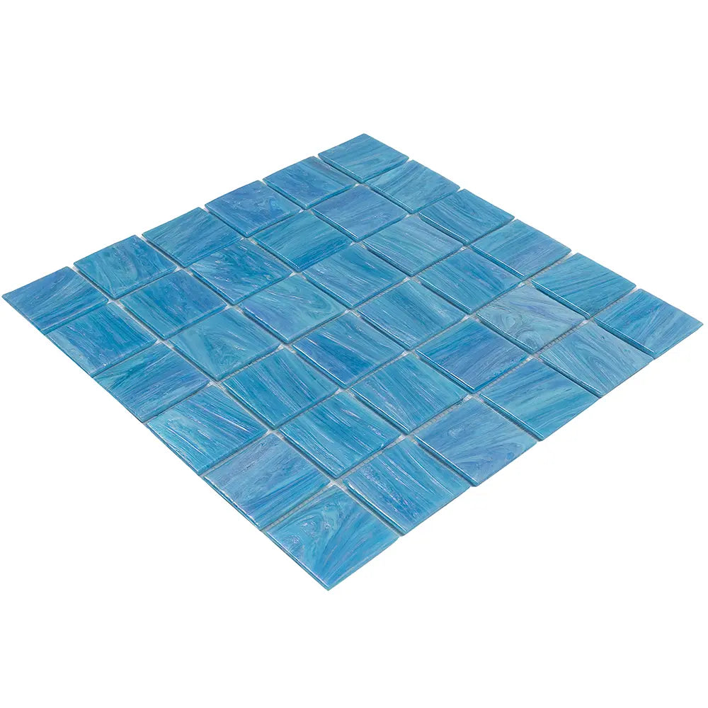 Pool Splash Glossy 2" Mixed Squares Glass Tile | Tile Club