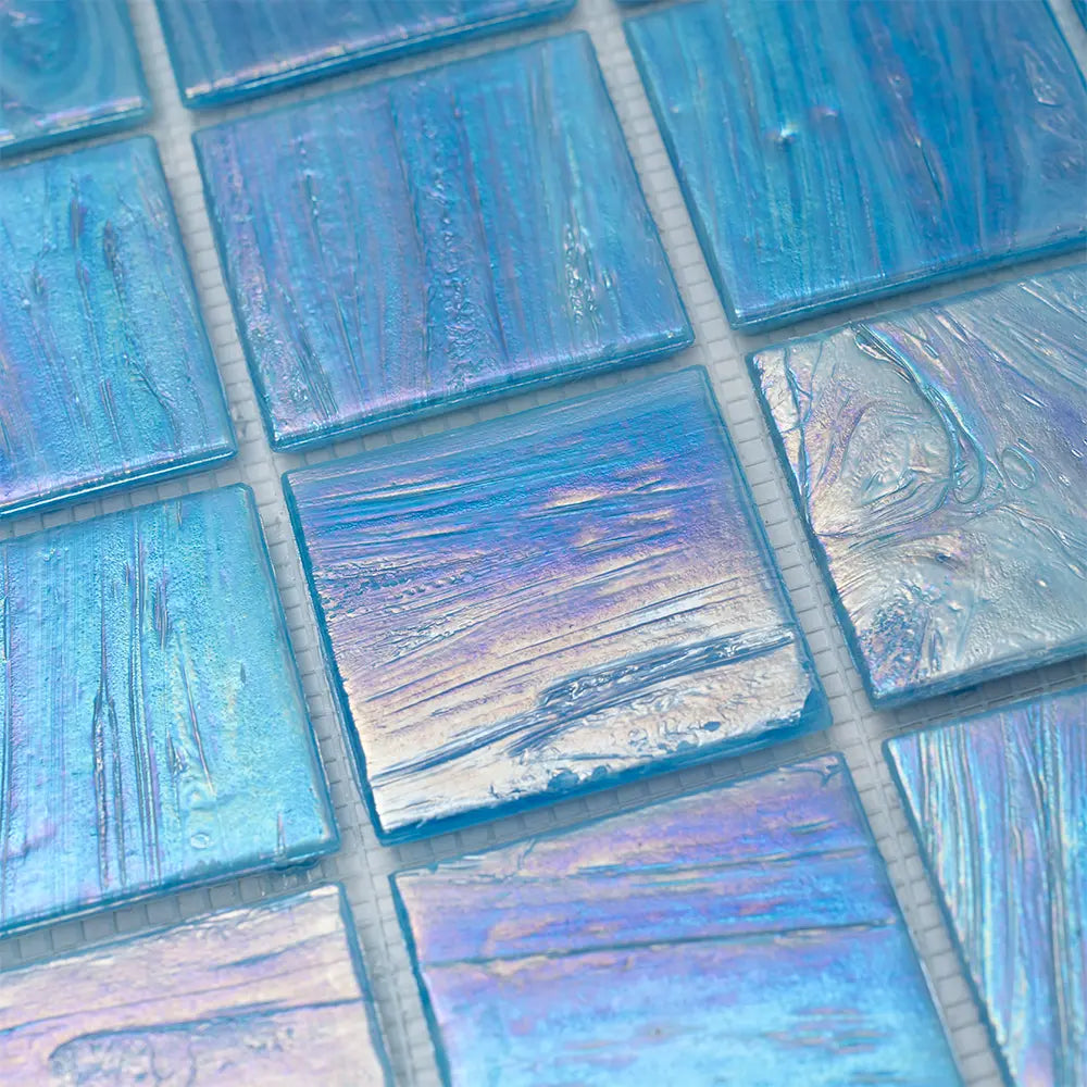 Pool Splash Glossy 2" Mixed Squares Glass Tile | Tile Club