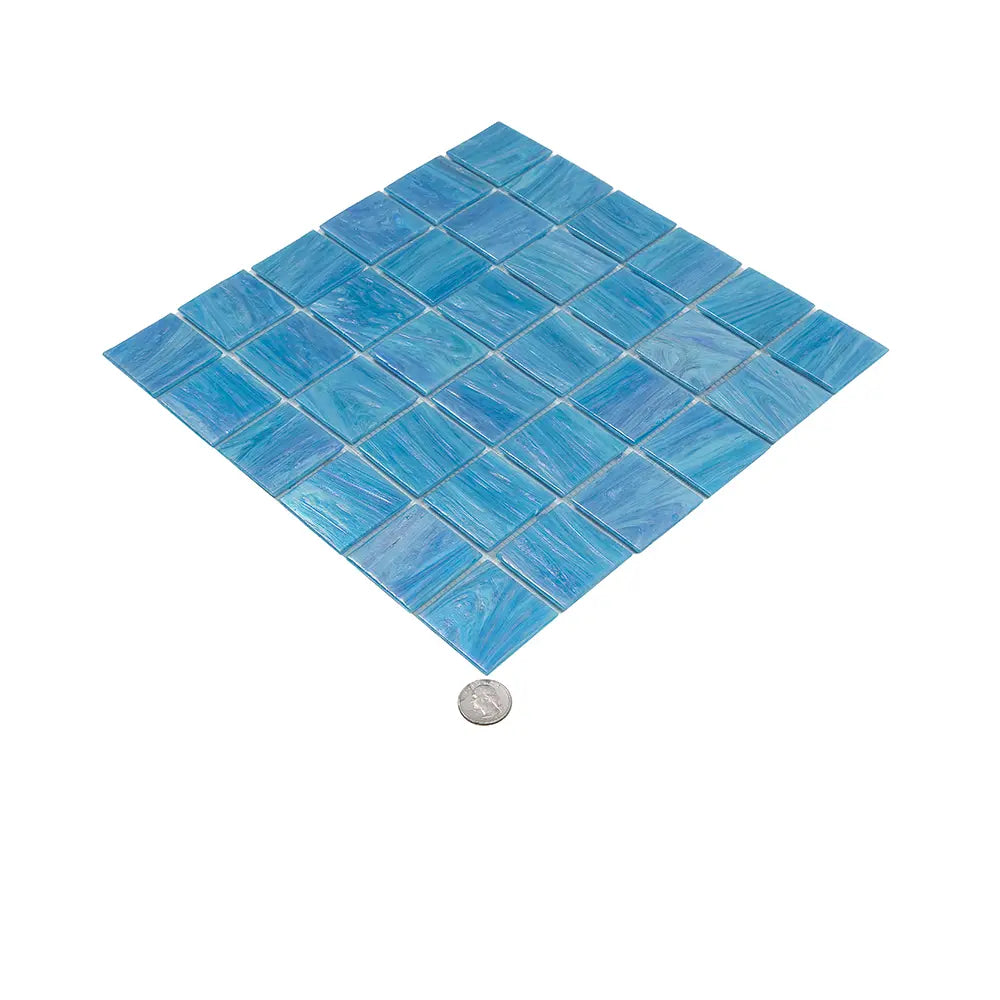 Pool Splash Glossy 2" Mixed Squares Glass Tile | Tile Club