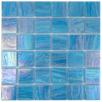 Pool Splash Glossy 2" Mixed Squares Glass Tile | Tile Club