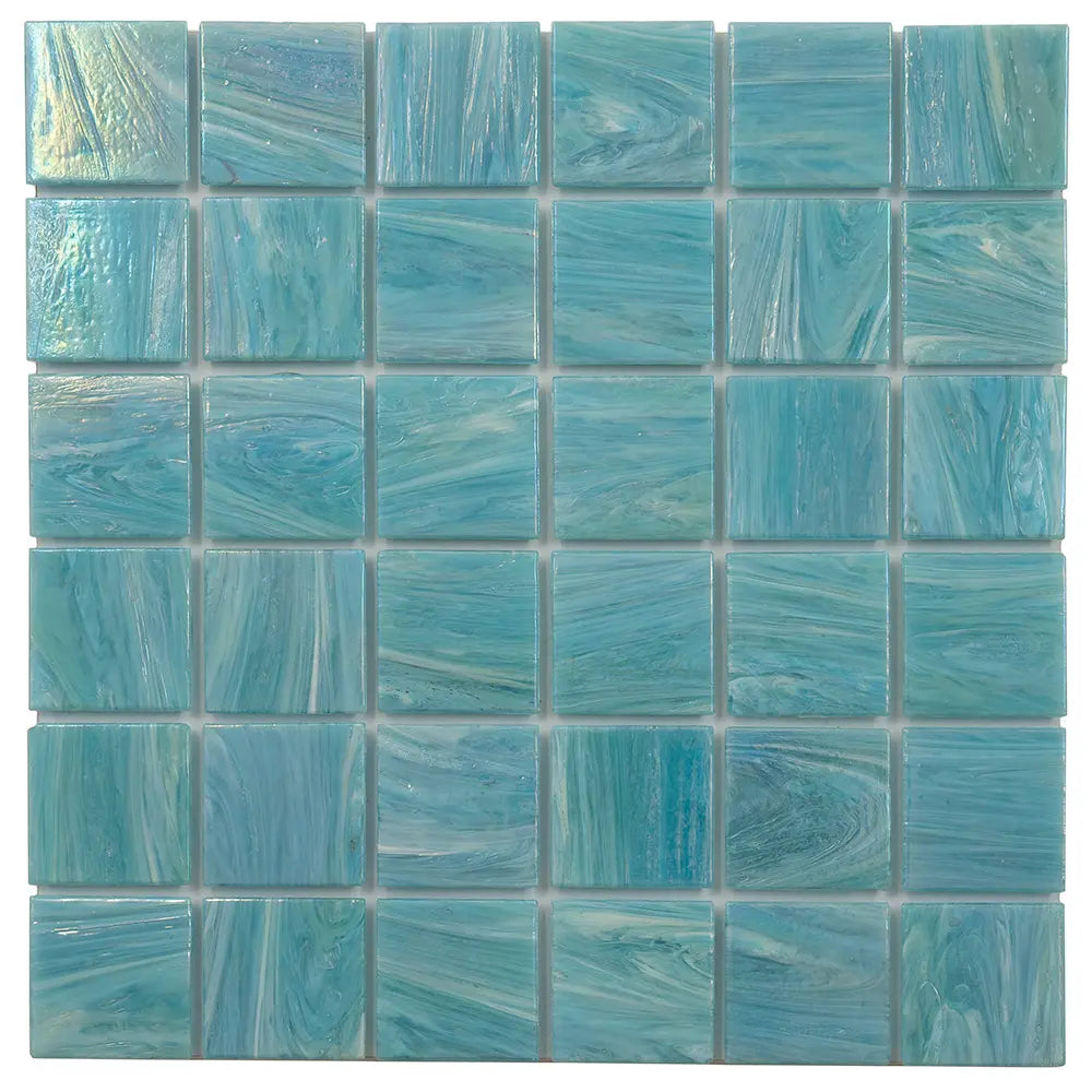 Mermaid Lagoon 2" Mixed Squares Glass Pool Tile | Tile Club