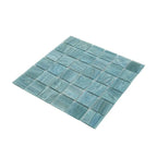 Bay Blue Glossy 2" Mixed Squares Glass Pool Tile | Tile Club