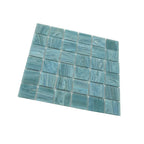 Bay Blue Glossy 2" Mixed Squares Glass Pool Tile | Tile Club