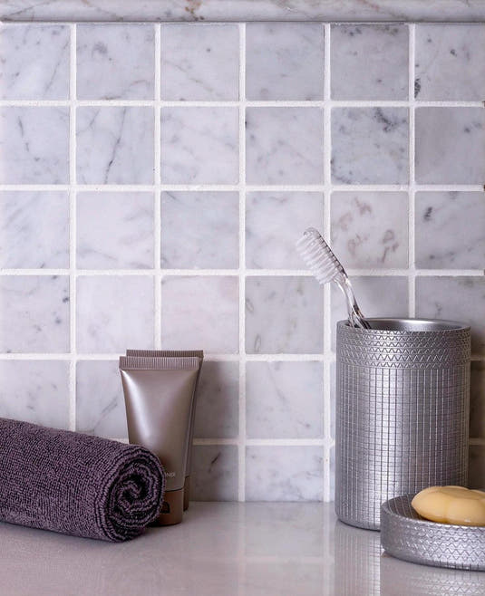 2X2 White Carrara Honed Mosaic Tile | Tile Club