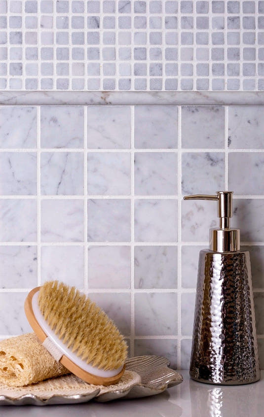 2X2 White Carrara Honed Mosaic Tile | Tile Club