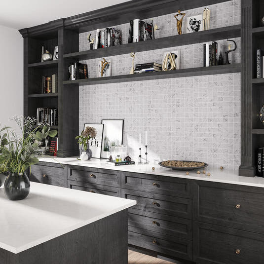 2X2 White Carrara Honed Mosaic Tile | Tile Club