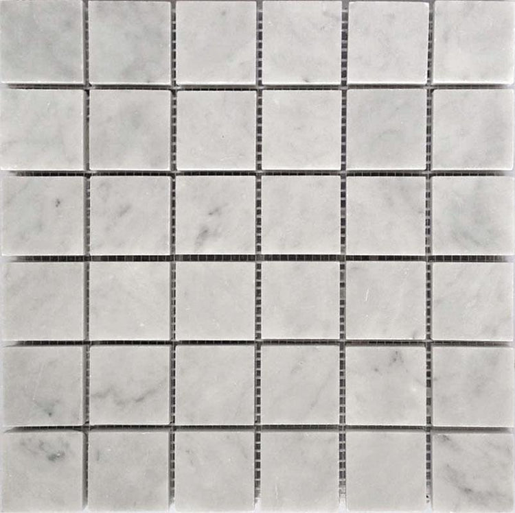 2X2 White Carrara Honed Mosaic Tile Sample