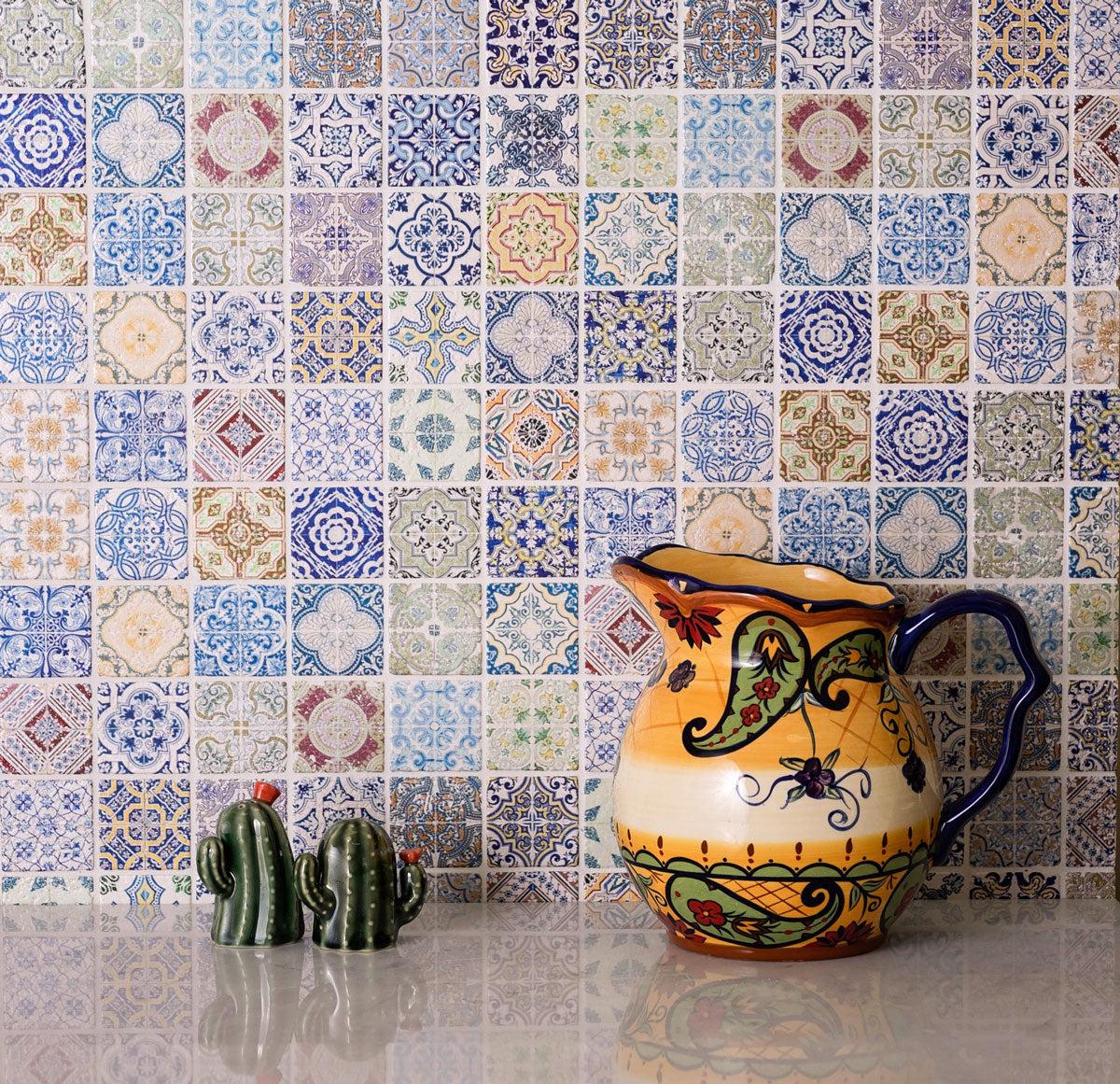 Spanish Siesta Mosaic Tile Kitchen Backsplash