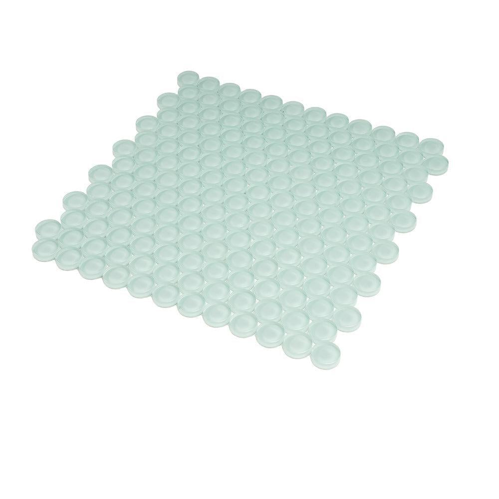 Pale Aqua Glass Penny Round Tile | Tile Club