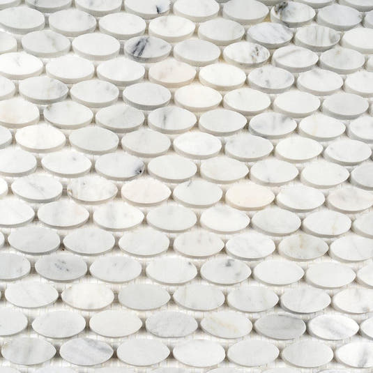 Bianco Carrara Oval Mosaic Tile | Tile Club