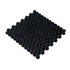 Obsidian Black Penny Round Glass Tile | Tile Club