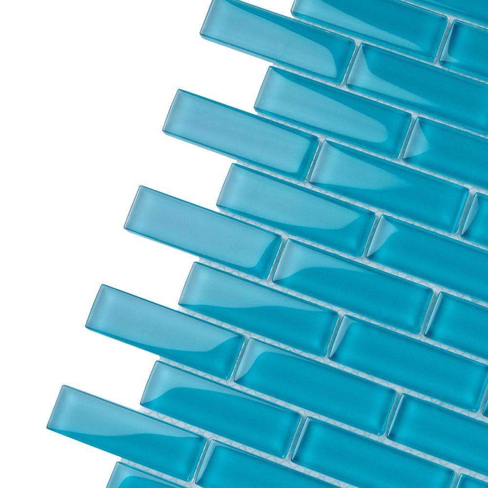 Sea Blue Glass Brick Tile | Tile Club