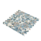Blue Grey Herringbone Mosaic Tile | Tile Club