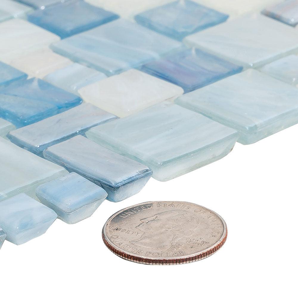Blue Mini Versailles Glass Mosaic Tile | Tile Club