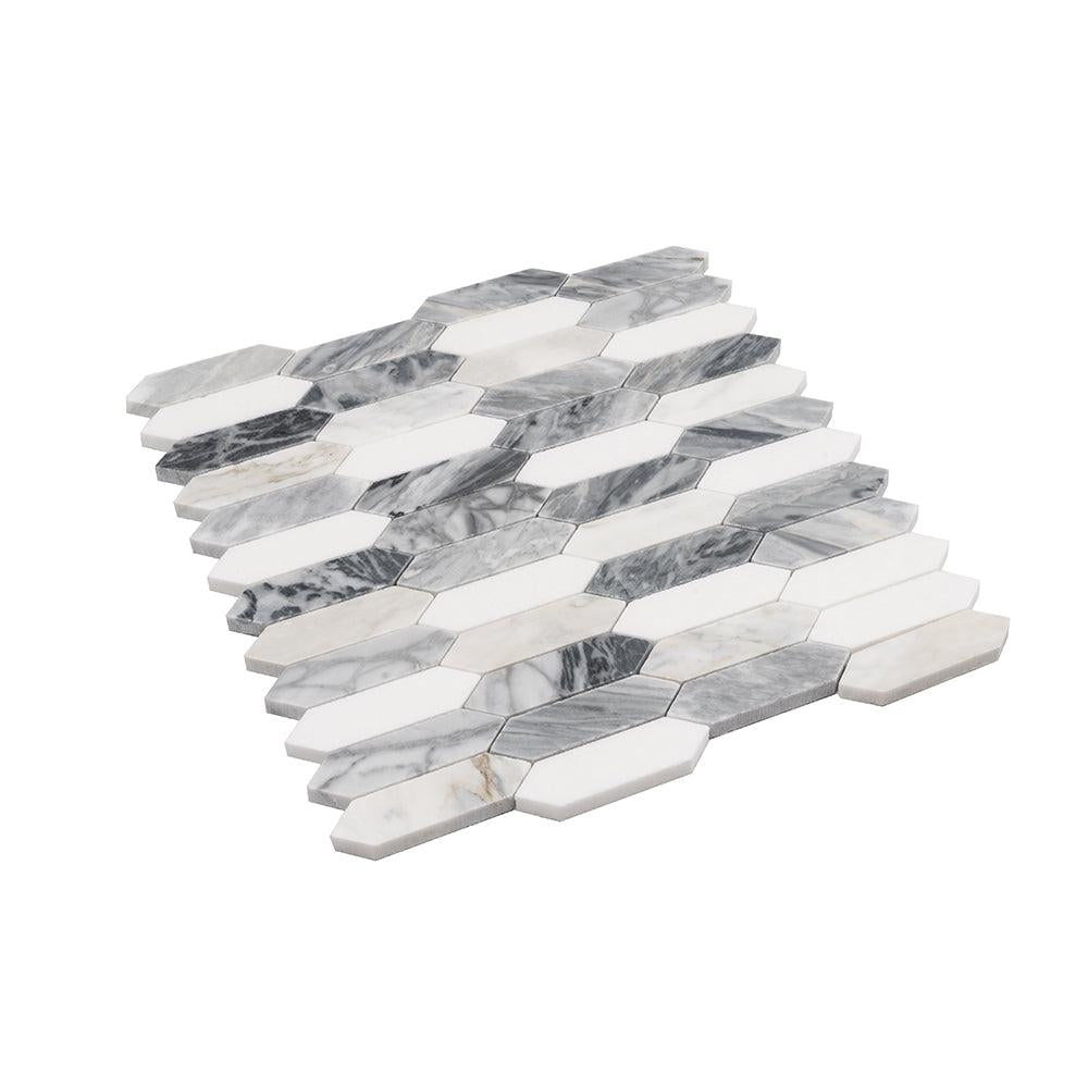 Calacatta Bluette Marble Picket Tile | Tile Club