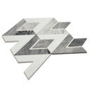 Calacatta Bluette and White Marble Stellar Diamond Mosaic Tile | Tile Club