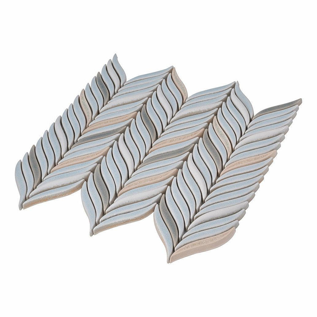 Chateau Blue Sprig Ceramic Mosaic Tile | Tile Club