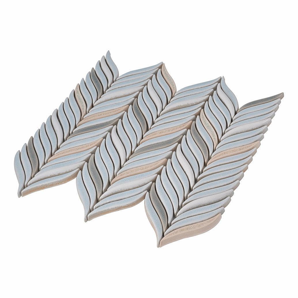 Chateau Blue Sprig Ceramic Mosaic Tile | Tile Club