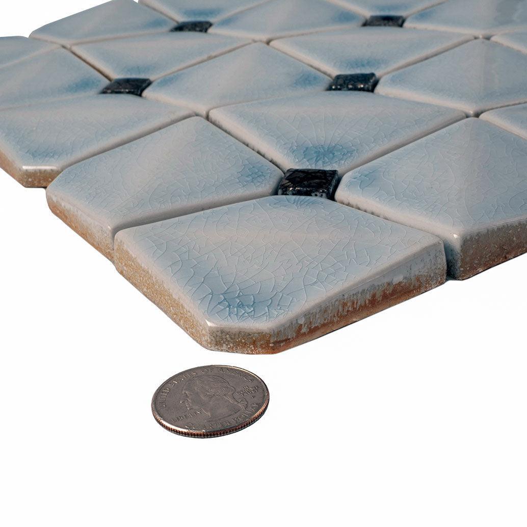 Chateau Blue Square Ceramic Mosaic Tile | Tile Club