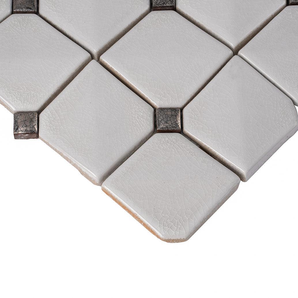 Chateau White Square Ceramic Mosaic Tile | Tile Club