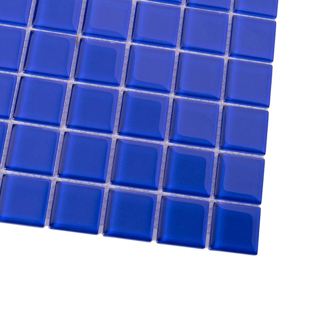 Cobalt Blue Square Glass Mosaic Tile 1x1 | Tile Club