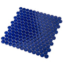 Cobalt Blue Penny Round Glass Tile | Tile Club