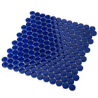 Cobalt Blue Penny Round Glass Tile | Tile Club