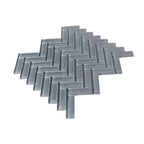 Cool Gray Herringbone Glass Tile | Tile Club