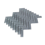 Cool Gray Herringbone Glass Tile | Tile Club