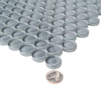 Cool Gray Penny Round Glass Tile | Tile Club