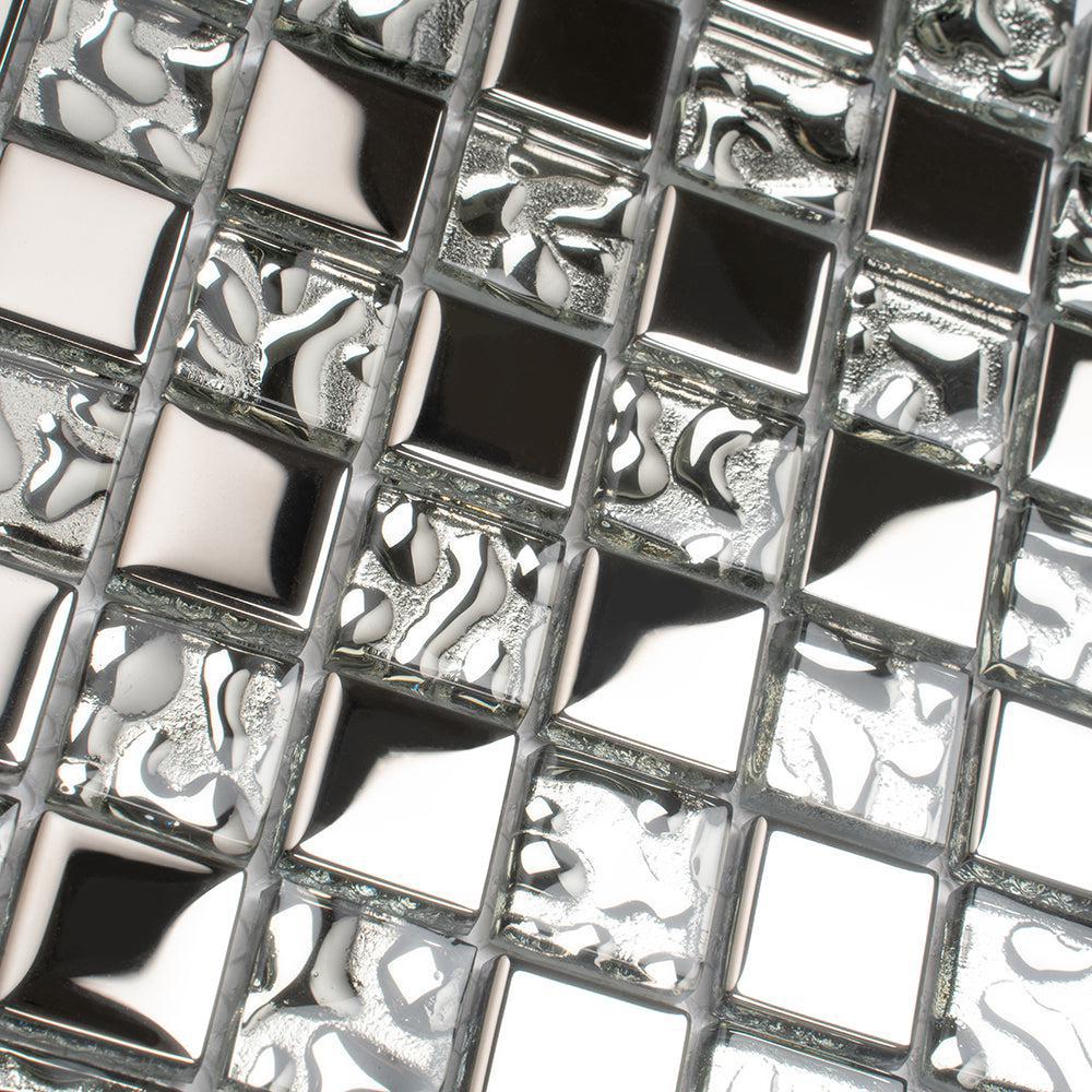 Crystile Silver Glass Mosaic Tile