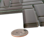 Dark Gray Herringbone Glass Tile | Tile Club