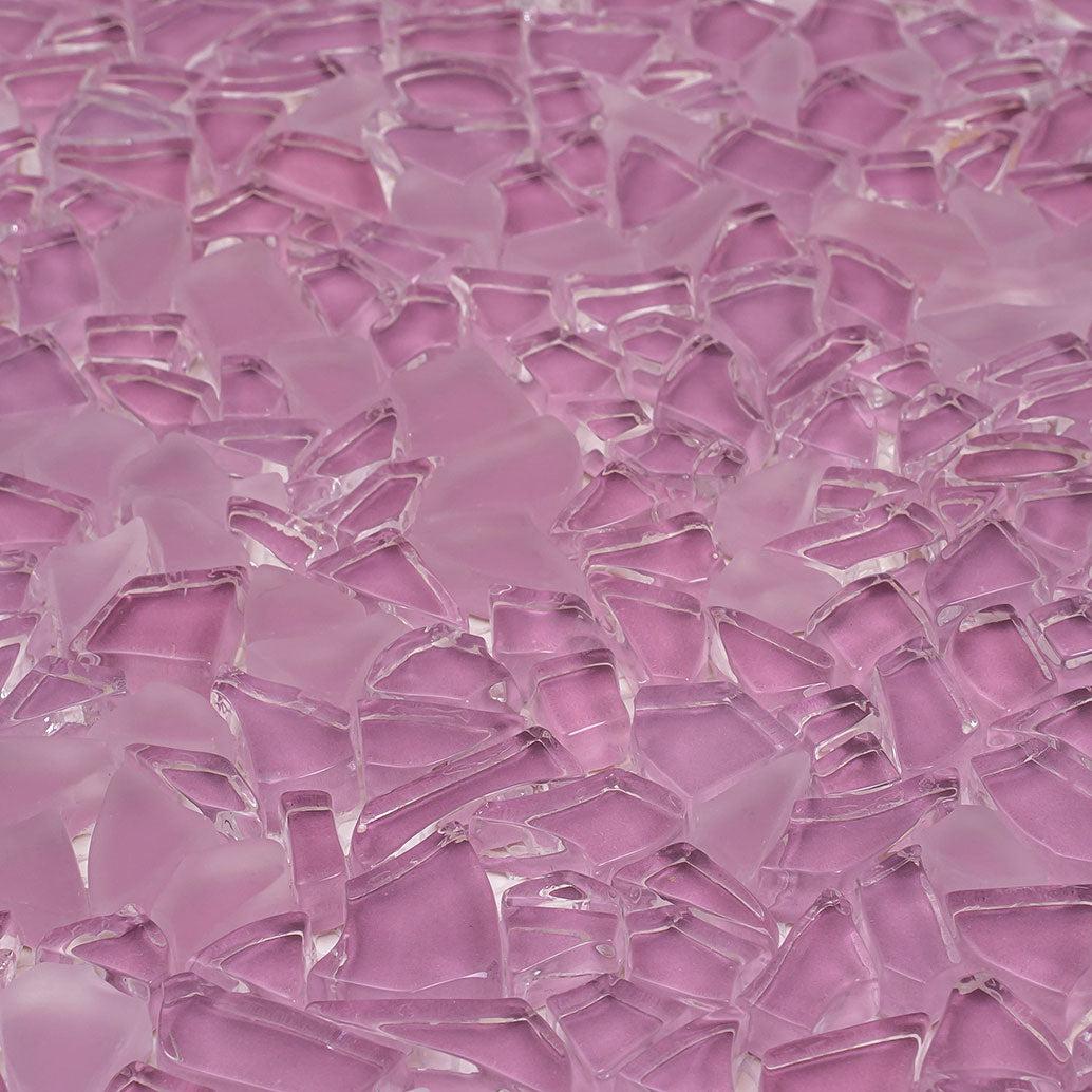 Diamond Mauve Rose Glass Pebble Mosaic Tile | Tile Club